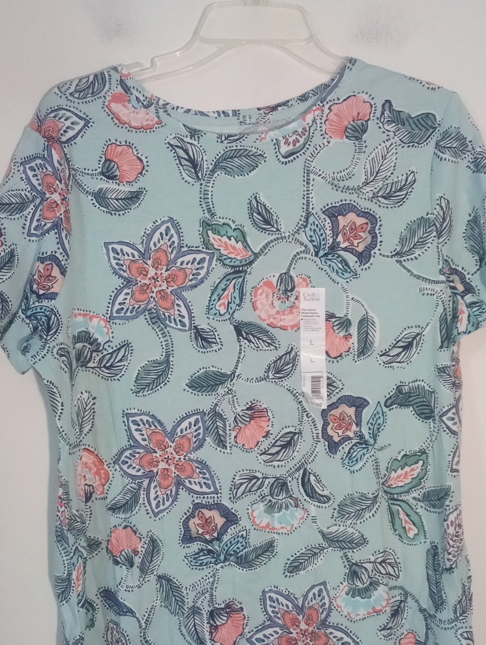 Croft& Barrow Blue Floral Top Large NWT - Picture 2 of 3
